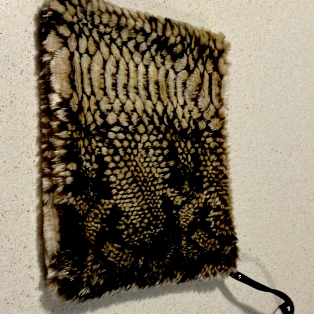 Faux fur clutch